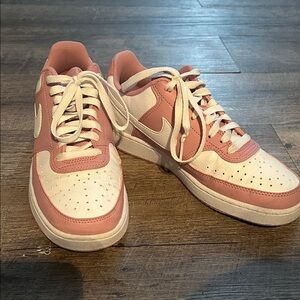 Nike Court Vision Women’s Low-Top Sneakers in Pink and White